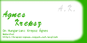 agnes krepsz business card